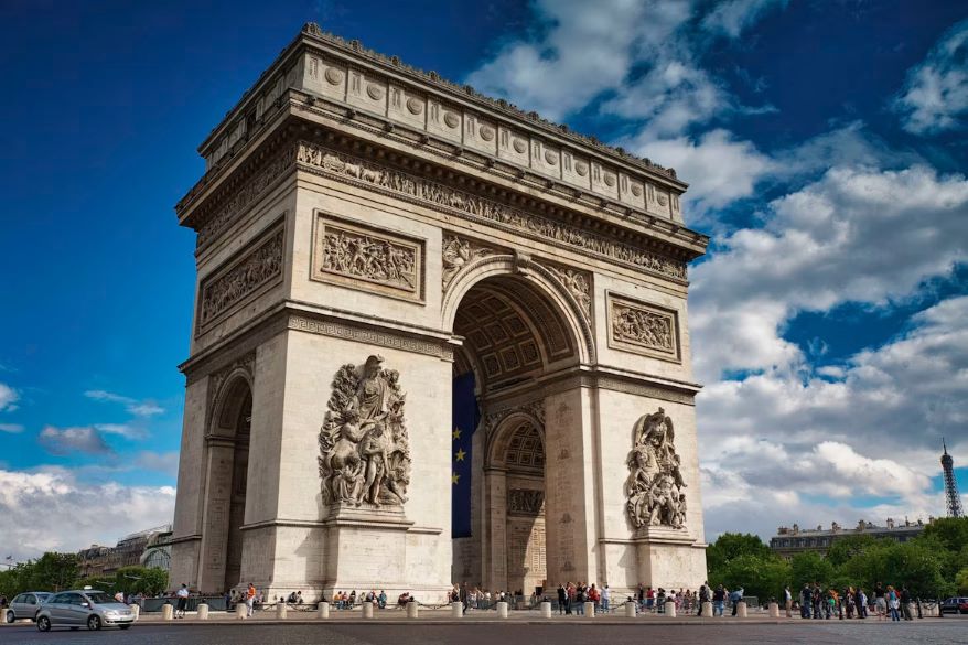 Arc de Triomphe at the end of the Champs-Élysées