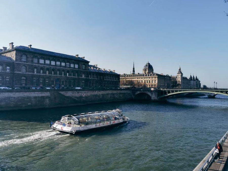 Evening Seine River cruise with illuminated Paris landmarks